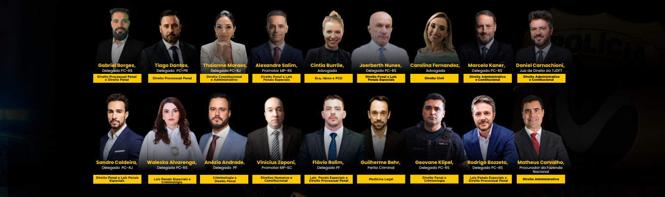 Professores e Disciplinas - Carreiras Delegado 2026